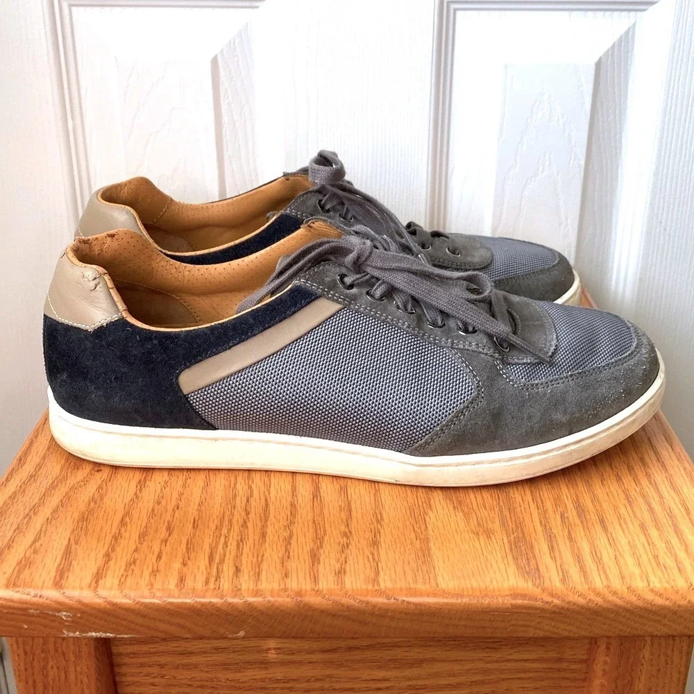 MAGNANNI Gray/Navy Suede/Leather Echo Lo Sneakers SZ‎ 7 1/2M
